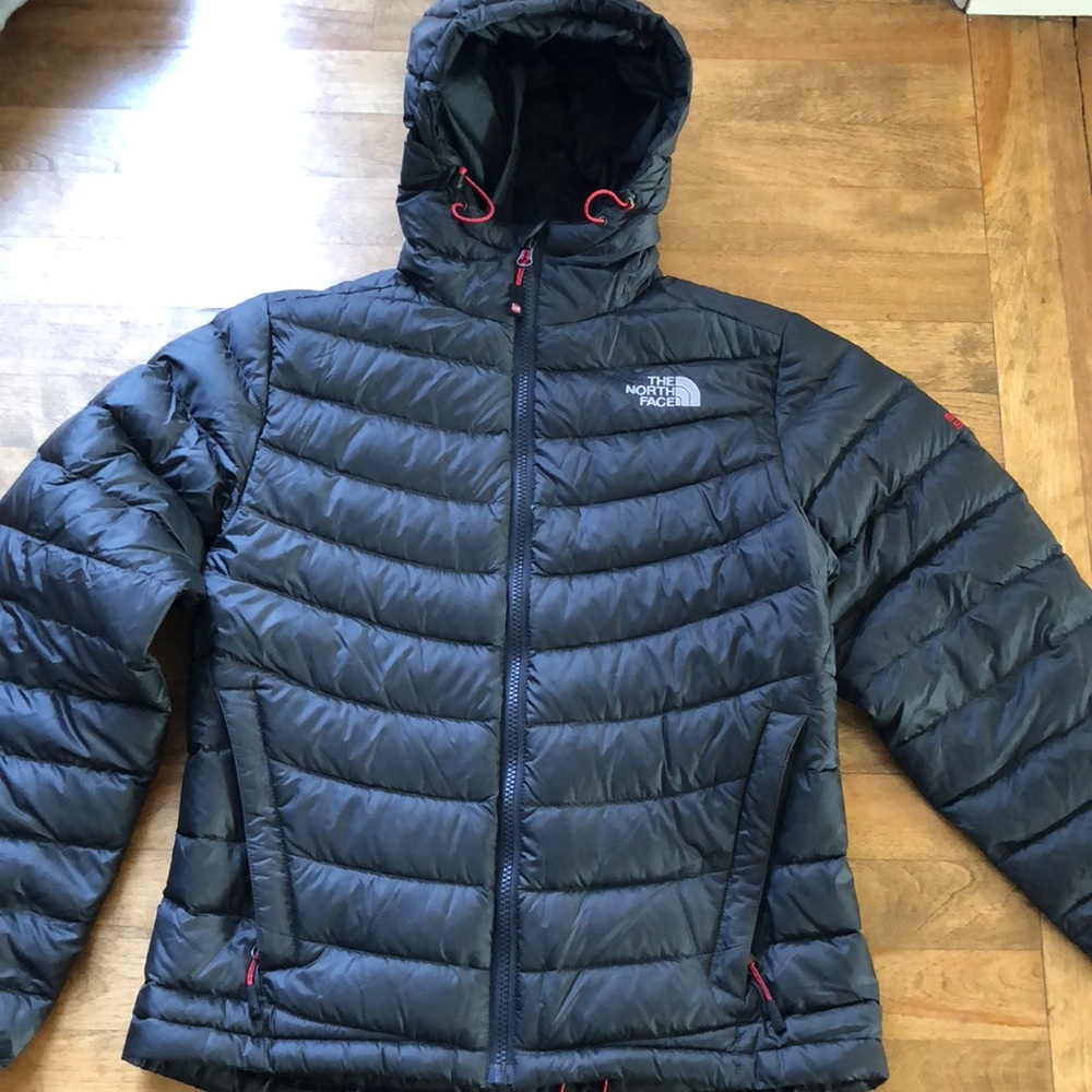 North Face graphite puffer coat, size S